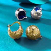 wholesale S925 Sterling Silver Iridescent Glittering Crushed Ice Light Ball Pinecone Earrings, Fashionable and Versatile Minimalist Style-E572 Silver Crushed Ice Earrings>925 Silver