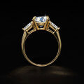 S925 Silver Cross-Border Four-Claw Moissanite Ring, 3 Carats Women's-0-0