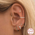 wholesale S925 Sterling Silver Classic Versatile Super Sparkling Diamond-Studded Hoop Ear Clasp Earrings forINS。-0-4