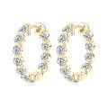 S925 Sterling Silver Moissanite Geometric Hoop Earrings for Women-0-3