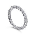 wholesale 925 Sterling Silver Women's Single Row Micro-Paved Zirconia Ring Full Circle Stacking Ring-0-4