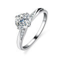 Silver Moissanite Four-Prong Ins Tail Ring for Live Streaming Supply-0-2