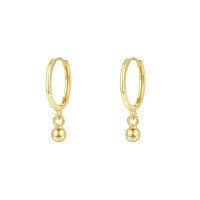 wholesale S925 Sterling Silver Minimalist Small Ball Earrings For Women, Fashionable And Elegant Ear Clasps-E4527-Gold 8mm 925 Silver