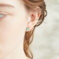 wholesale S925 Sterling Silver Japanese and Korean New Light Luxury Style Simple Amazonite Earrings Double Wear Long Drop Fringe Peridot Earrings for Women-0-1
