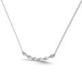 wholesale S925 Sterling Silver Light Luxury High-End Simple Straight Line Chain with Zirconia Inlaid Design, Personalized Fashion Collarbone Necklace-0-4
