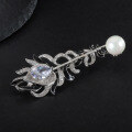 wholesale S925 silver new stylish high-end designer brooch with retro luxury gemstone and shell pearl inlays-0-1