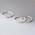 wholesale 999 Sterling Silver Three Lives Three Worlds Couple's Plain Ring, Unisex Minimalist Versatile Band R02083-0-0