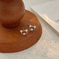 wholesale S925 Sterling Silver Korean Version Cute Bear Earrings for Women, Delicate and Fresh, Versatile Student Ear Accessories-0-2