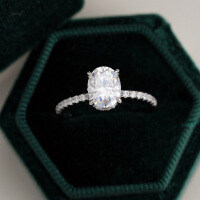 S925 Silver 3ct Moissanite Oval Solitaire Ring for Women-2-carat moissanite  8 yards