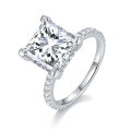 wholesale Sterling Silver Princess Cut 95mm 5CT Full Moissanite Ring-0-4