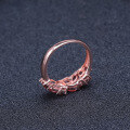 wholesale S925 silver rose gold plated with fashionably designed natural gemstone garnet ring, European and American style-0-3