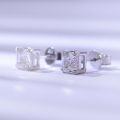 wholesale 925 silver new style 2ct pagoda-shaped D-color moissanite Asscher-cut earrings cross-border bestseller-0-4