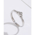 wholesale 925 Sterling Silver Small Crown Ring for Women, Open Adjustable Minimalist Design, New Fashion Index Finger Ring, Light Luxury High-End Style Band-0-0