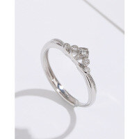 wholesale 925 Sterling Silver Small Crown Ring for Women, Open Adjustable Minimalist Design, New Fashion Index Finger Ring, Light Luxury High-End Style Band-Ring with 925 silver opening & adjustable opening