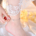 wholesale S925 Sterling Silver Light Luxury Butterfly Ankle Chain for Girls, Platinum Color High-End Feel Birthday Gift for Girlfriend on Valentine's Day-0-3