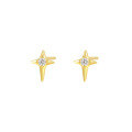 wholesale S925 Sterling Silver Cross Star Earrings With Zircon, Elegant And Versatile-0-6