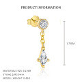 wholesale S925 Sterling Silver Geometric Zircon Earrings With Waterdrop Design, Light Luxury, Versatile, Cross-border Wholesale-0-6
