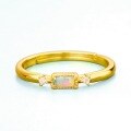 wholesale Gold-plated 925 Silver New Japanese Exquisite Small Opal Ring Fashion OL Ring for Dropshipping-0-3