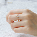 wholesale S925 silver plated with 14K gold, French vintage luxury-style white moonstone and white zircon ring-0-1
