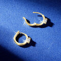 Sterling Silver D Color Moissanite Earrings, Women's Minimalist Ear Clips, Fashionable and Versatile for Commuting-0-2