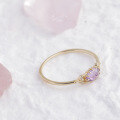 wholesale 10K Gold Artli Jewelry Candy Amethyst Ring Rose Cut Crystal Ring Japanese Minimalist Light Jewelry-0-3