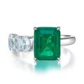 wholesale 925 Metal New Product Simulated Emerald Adjustable Ring for Women,,-0-5