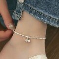 wholesale S925 Silver New Light Luxury Niche Design High-end Bamboo Knot Bell Crushed Silver Bead Anklet S7512-0-2