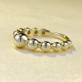 wholesale S925 silver gold-plated new fashion beaded stack ring trendy jewelry romantic series for women-0-2