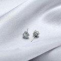 wholesale 925 Sterling Silver Moissanite Stud Earrings, Unisex Hip-Hop 1 Carat Six-Prong Earrings, High-End Single Diamond Earrings-0-1