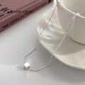 wholesale S925 Sterling Silver Tiny Cube Necklace, Minimalist Ins Style, Niche Design, Delicate and Dainty Collarbone-0-0