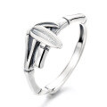wholesale S925 Sterling Silver Bamboo Joint Bamboo Leaf Ring, Fresh and Sweet Pastoral Style, Exquisite and Delicate, Versatile Elegance Index Finger Ring-0-4