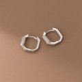 wholesale S925 Sterling Silver Geometric Diamond-Inlaid Ear Clasps, Trendy Unisex Versatile Ear Clasps, Internet Celebrity Same Style Light Luxury Ear Hoops-0-0