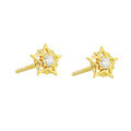 wholesale 10K Gold Japanese Minimalist Star Earrings for Students and Office Workers, Commute Jewelry Wholesale-0-4