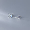 wholesale S925 Sterling Silver Korean Style Minimalist Pearl Small Devil Stud Earrings M01055-0-2
