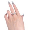 wholesale S925 Silver Daily Fashion Elegant White Diamond Row Ring for Cross-Border AliExpress-0-4