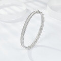 wholesale 18k gold-plated 925 silver full Moissanite bead edge narrow bangle bracelet, versatile for stacking-0-1