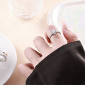 Metal Alloy Four-Prong Square-Set Moissanite Couple BFF Ring-0-1