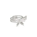 wholesale S925 Sterling Silver 409 Korean Version Ins Small and Minimalist Luxury Design Sense Versatile Butterfly Opening Ring for Women-0-4