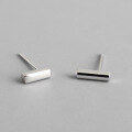 wholesale S925 Sterling Silver YH305-304 Korean Version T-shaped Design Ins Versatile Minimalist Smooth Small Square Stud Earrings-0-0