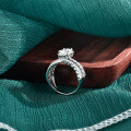 S925 Sterling Silver Moissanite Full Halo Ring, Dazzling Cross-border Jewelry-0-1
