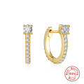 wholesale S925 silver curved wave two-tone diamond-accented ear cuff, a classic hot-seller and trendy INS earring-0-7