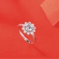 925 Silver Moissanite Sunflower Ring Light Luxury Jewelry Wholesale-0-2