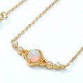 wholesale S925 Sterling Silver New Korean Fashion Versatile Women's Minimalist Geometric Opal Necklace Wholesale from Manufacturer-0-2
