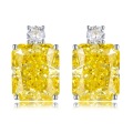 wholesale S925 Silver Luxury Set Simulated Yellow Diamond Earrings for Women, High Carbon Diamond Burst Flash Fashion Elegant-0-4