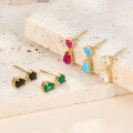 wholesale S925 sterling silver earrings, cross-border hot-sellinginsearrings with colored zirconiahigh-endearrings-0-1