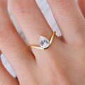 wholesale 925 Sterling Silver Waterdrop Moissanite Ring Minimalist Closed Band for Women Cross-Border Hot Selling Ready to Ship-0-3