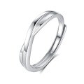 wholesale S925 Sterling Silver Original Design High-end Couple Rings Adjustable Plain Band Rings Valentine's Day Gift-0-47