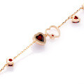 wholesale [] 925 Silver Gold Plated Dunli Jewelry Winter New Red Pomegranate Love Heart Bracelet Birthday Gift-0-1