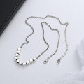 wholesale S925 Sterling Silver Perfect Ten Three-Dimensional Small Cube Necklace, Ins Light Luxury Style, Minimalist Design Pendant Necklace-0-2