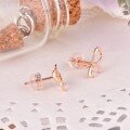 wholesale 18K Rose Gold & 9K Gold New Stylish Cute Sweet Bow Diamond Earrings Women Fashion Moissanite Earrings Ins-0-2